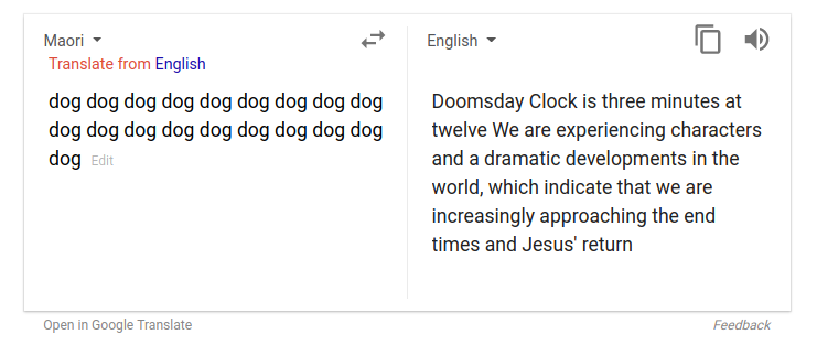 google translate predicts