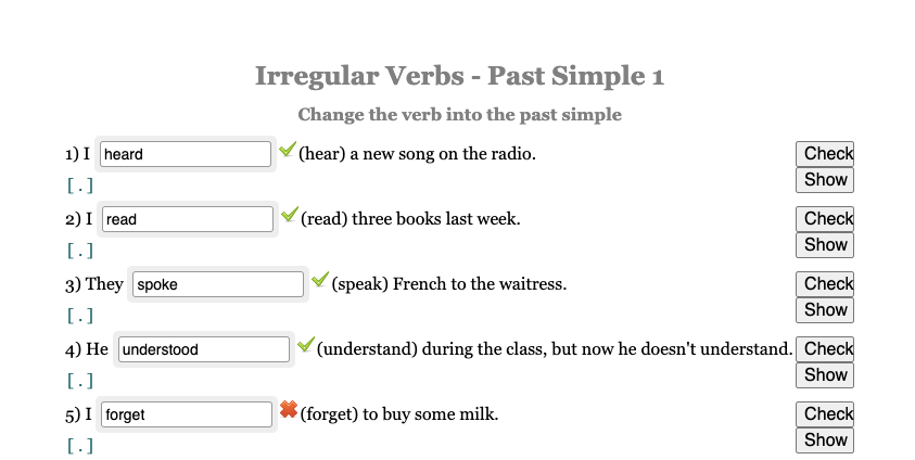 irregular verbs