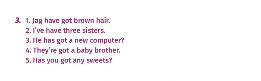 english test - have and have got