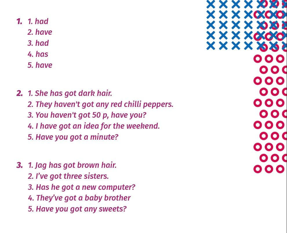 english test answers – have and have got