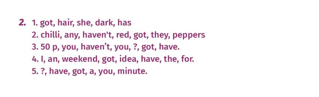 english test - have and have got