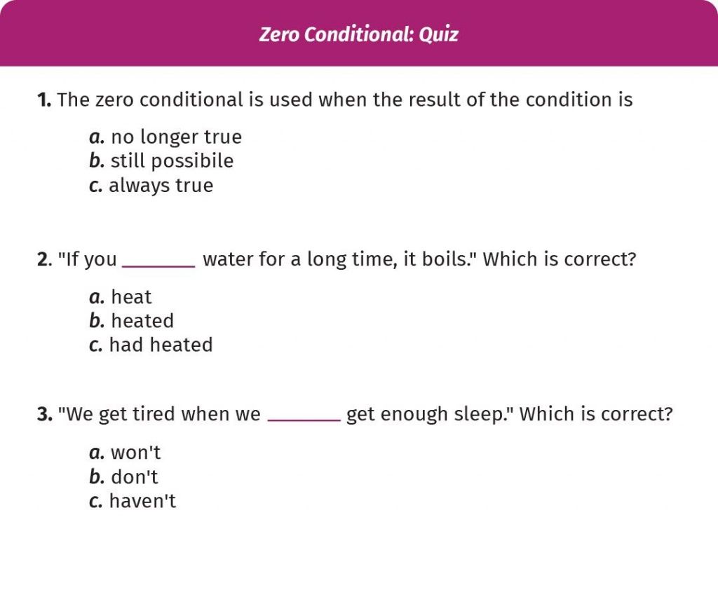 zero conditional тести